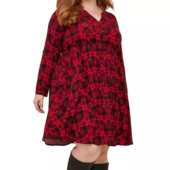 Torrid x Disney Mickey Mouse Plaid Dress - Picture 1 of 5